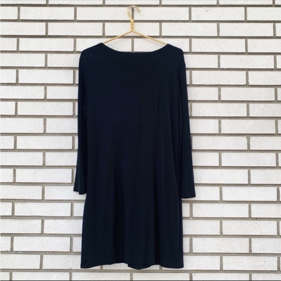 Sail To Sable Black Long Sleeve Shift Dress - Picture 6 of 7